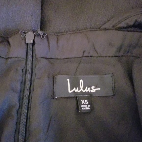 NWT Lulus Black Sequin Tiered Satin Mini Dress, Size XS - Picture 14 of 15